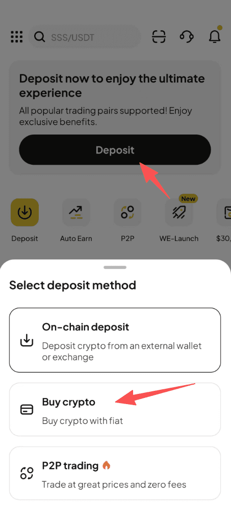 Step1: How to Buy DOGE with USD on WEEX OTC?  APP Version