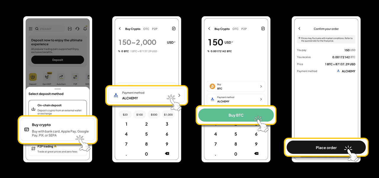 Buy Ripple OTC with Google Pay on WEEX (App)